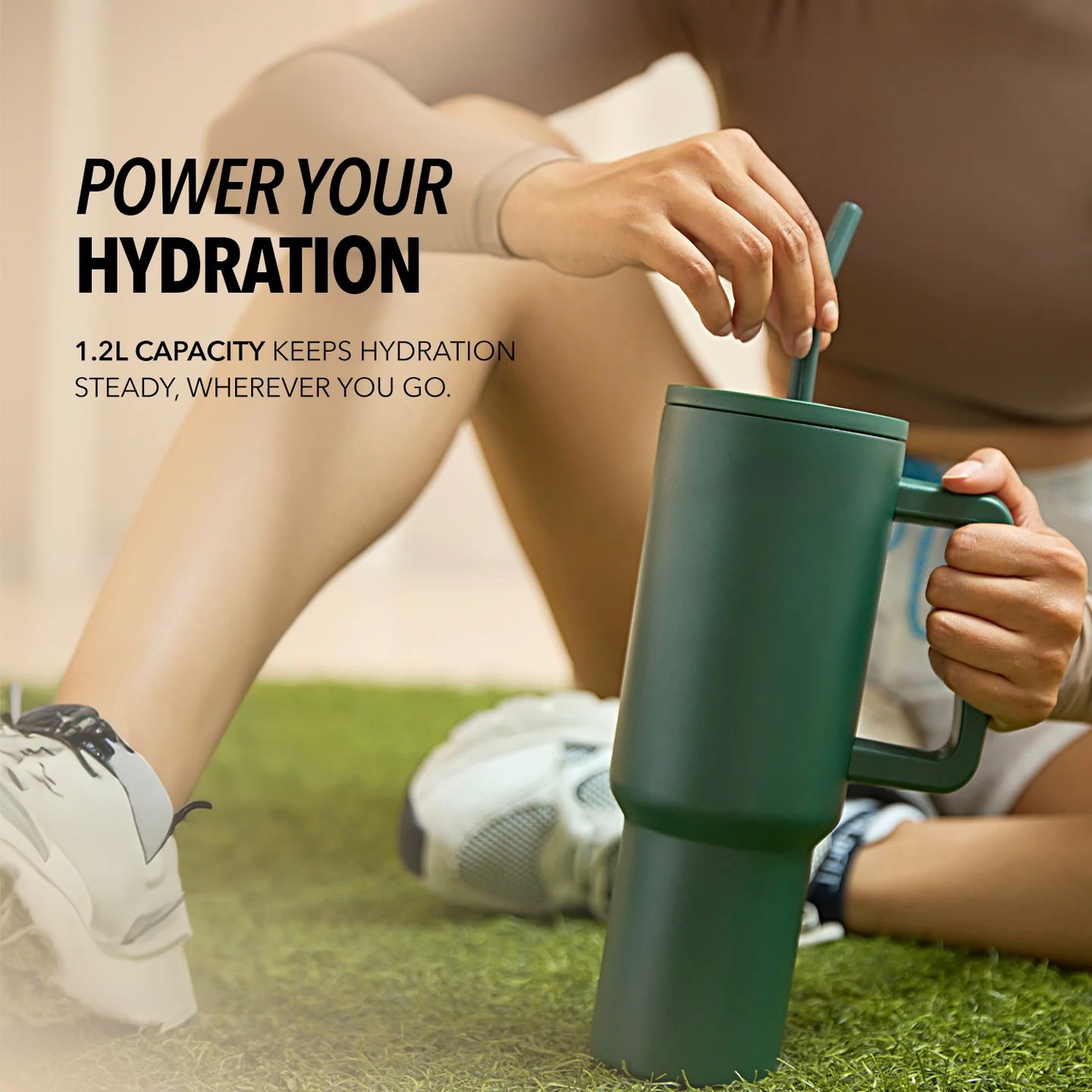 Modern Insulated Travel Tumbler with Handle & Straw